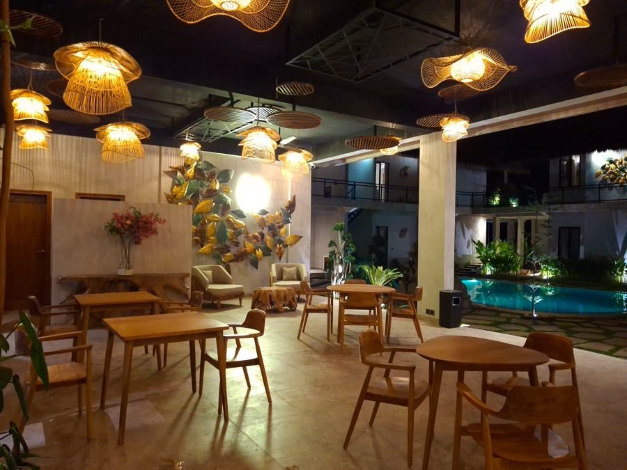 Evening dinner setting